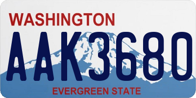 WA license plate AAK3680