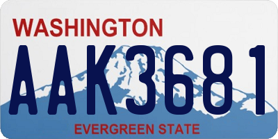 WA license plate AAK3681