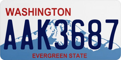 WA license plate AAK3687