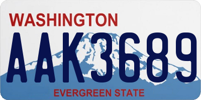 WA license plate AAK3689