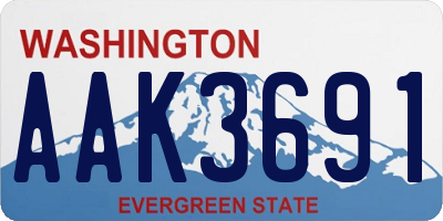WA license plate AAK3691