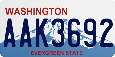 WA license plate AAK3692