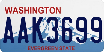 WA license plate AAK3699