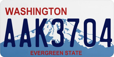 WA license plate AAK3704