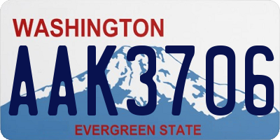 WA license plate AAK3706