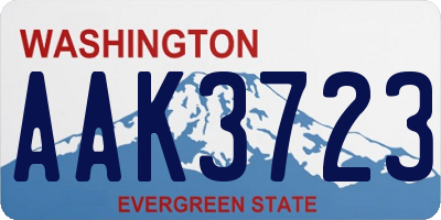 WA license plate AAK3723