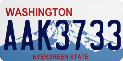 WA license plate AAK3733