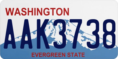 WA license plate AAK3738