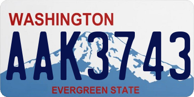WA license plate AAK3743