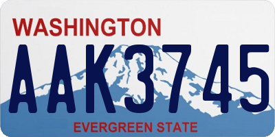 WA license plate AAK3745
