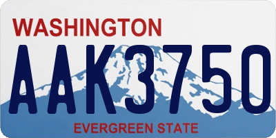 WA license plate AAK3750