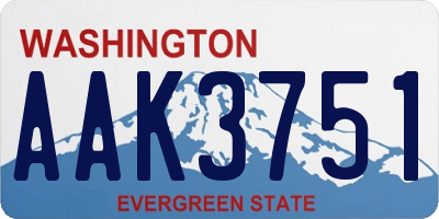 WA license plate AAK3751