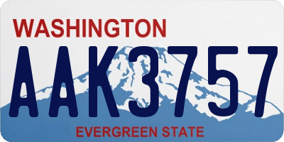 WA license plate AAK3757