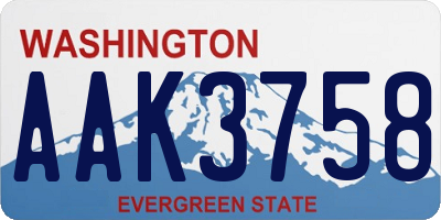 WA license plate AAK3758