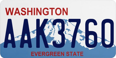 WA license plate AAK3760