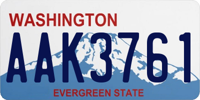 WA license plate AAK3761