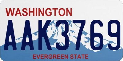 WA license plate AAK3769