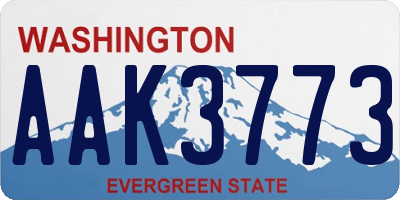 WA license plate AAK3773