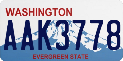 WA license plate AAK3778