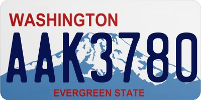 WA license plate AAK3780