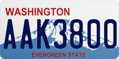 WA license plate AAK3800