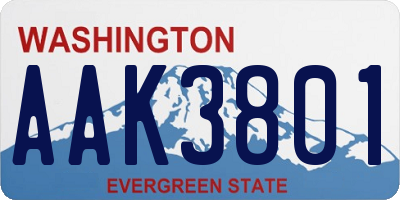 WA license plate AAK3801