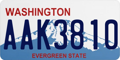 WA license plate AAK3810