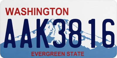 WA license plate AAK3816