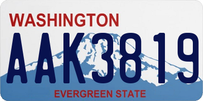 WA license plate AAK3819