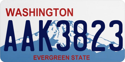 WA license plate AAK3823
