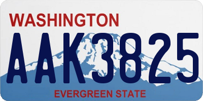 WA license plate AAK3825