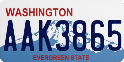 WA license plate AAK3865