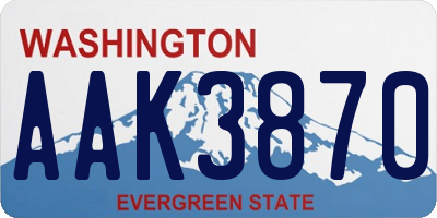 WA license plate AAK3870