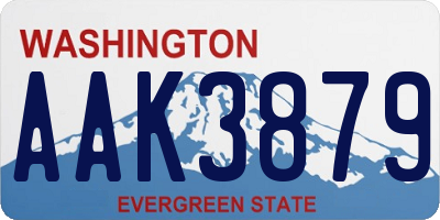 WA license plate AAK3879