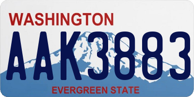 WA license plate AAK3883