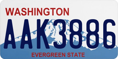 WA license plate AAK3886