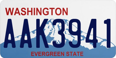 WA license plate AAK3941