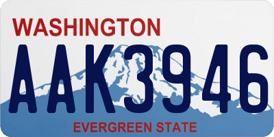 WA license plate AAK3946