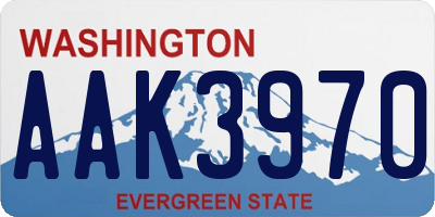 WA license plate AAK3970