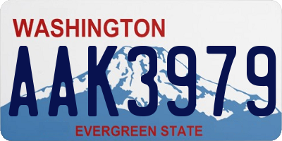 WA license plate AAK3979