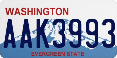 WA license plate AAK3993