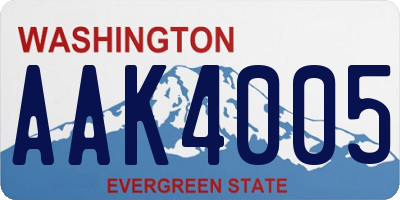 WA license plate AAK4005