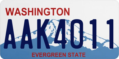 WA license plate AAK4011