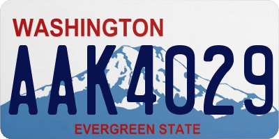 WA license plate AAK4029
