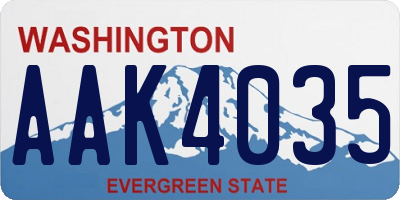 WA license plate AAK4035