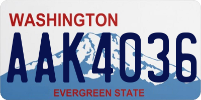 WA license plate AAK4036
