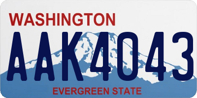 WA license plate AAK4043