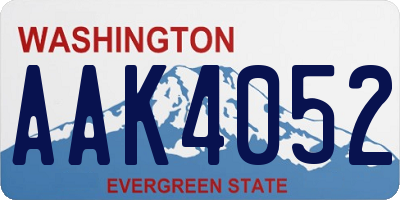 WA license plate AAK4052