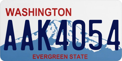 WA license plate AAK4054