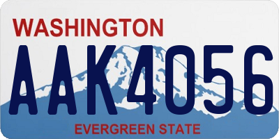 WA license plate AAK4056